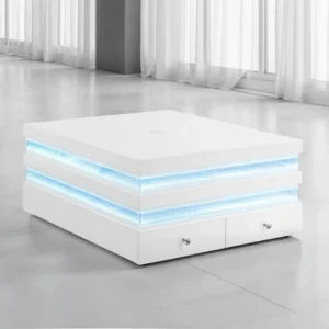 Maloy White Small Rectangular Coffee Table by Furniture of America