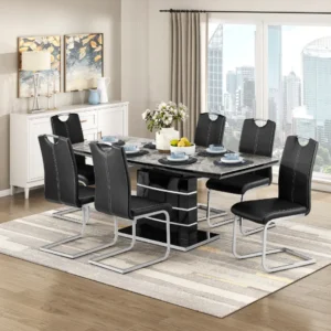 Glissand Modern Dining Table Set For 6 By Homelegance