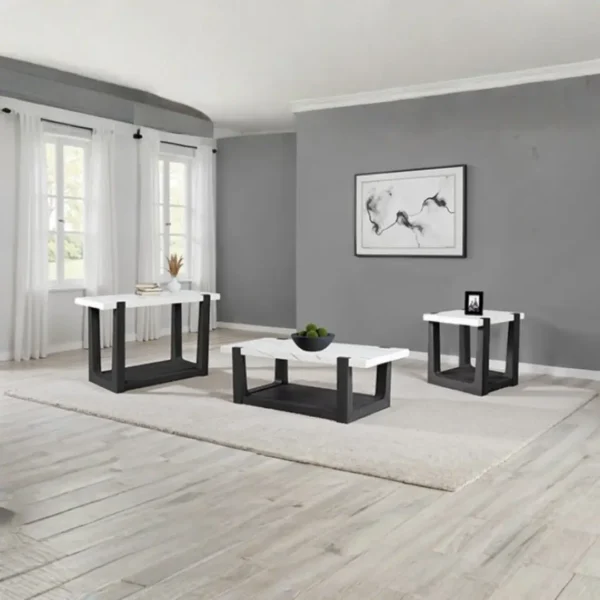 Sundbry End Table White Marble Top by Furniture of America - Image 2