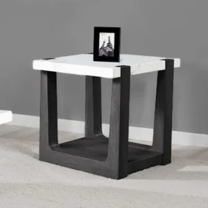 Sundbry End Table White Marble Top by Furniture of America