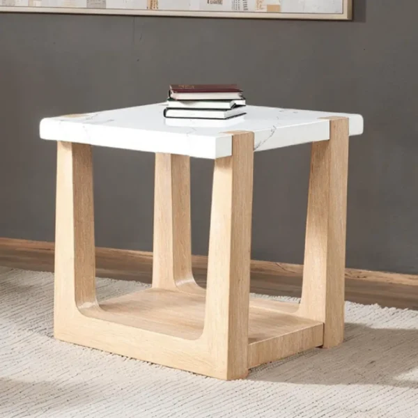 Sundbry End Table White Marble Top by Furniture of America - Image 3