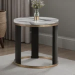 Bogor Round Black End Table by Furniture of America