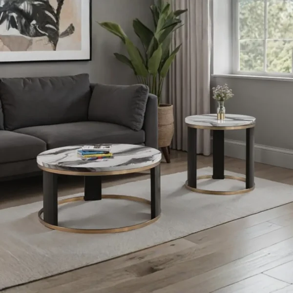 Bogor Round Black End Table by Furniture of America - Image 3