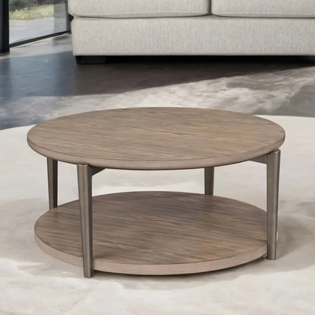 Roros Wooden Round Coffee Table by Furniture of America | U-Trade Furniture Roros Wooden Round Coffee Table by Furniture of America - Image 1