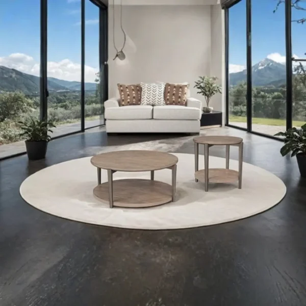 Roros Round Wooden End Table by Furniture of America - Image 3