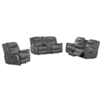 Conrad Upholstered Gray Reclining Sofa Set by Coaster Furniture - Image 3