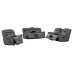 Conrad Upholstered Gray Reclining Sofa Set by Coaster Furniture - Image 2