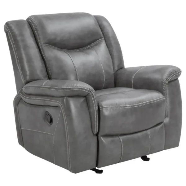 Conrad Upholstered Gray Reclining Sofa Set by Coaster Furniture - Image 6