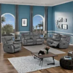 Conrad Upholstered Gray Reclining Sofa Set by Coaster Furniture - Image 16