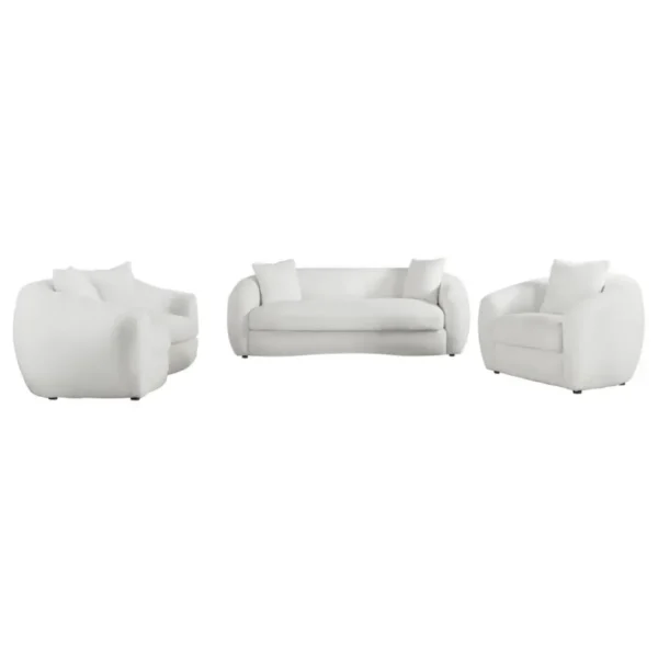 Isabella Faux Sheepskin Sofa Set Natural by Coaster Furniture - Image 2