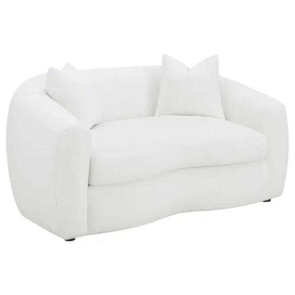 Isabella Faux Sheepskin Sofa Set Natural by Coaster Furniture - Image 4