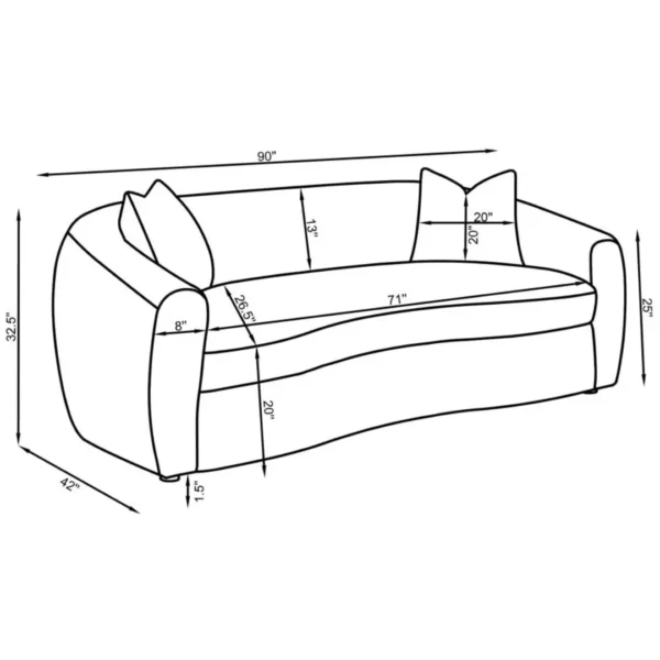 Isabella Faux Sheepskin Sofa Set Natural by Coaster Furniture - Image 7