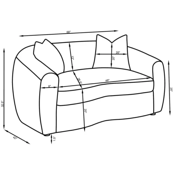 Isabella Faux Sheepskin Sofa Set Natural by Coaster Furniture - Image 9