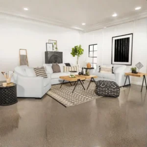 Ashlyn Upholstered Sloped Arm Sofa Set White by Coaster Furniture