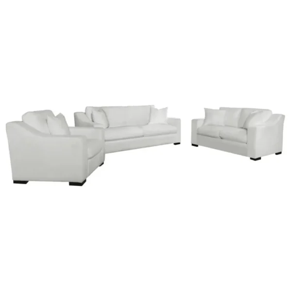 Ashlyn Upholstered Sloped Arm Sofa Set White by Coaster Furniture - Image 2