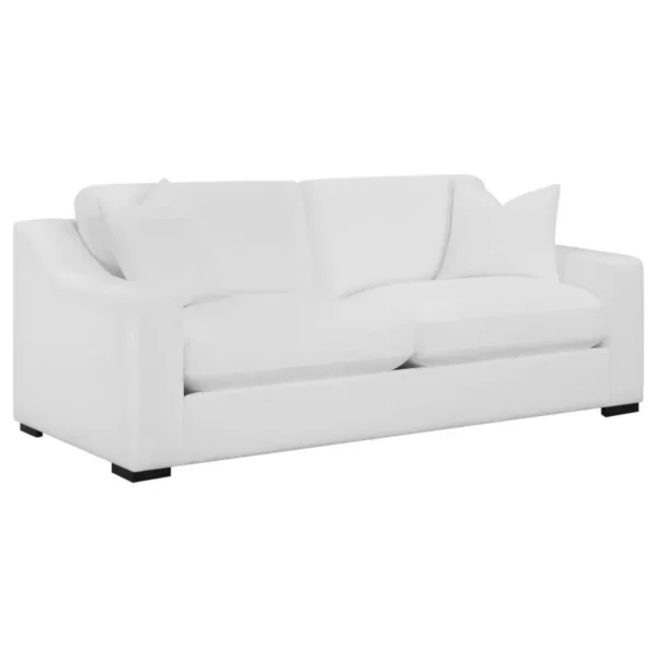 Ashlyn Upholstered Sloped Arm Sofa Set White by Coaster Furniture - Image 3