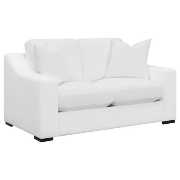 Ashlyn Upholstered Sloped Arm Sofa Set White by Coaster Furniture - Image 4