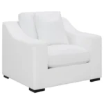 Ashlyn Upholstered Sloped Arm Sofa Set White by Coaster Furniture - Image 5