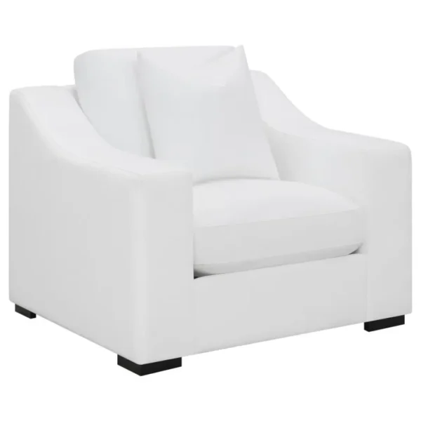 Ashlyn Upholstered Sloped Arm Sofa Set White by Coaster Furniture - Image 5