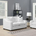 Ashlyn Upholstered Sloped Arm Sofa Set White by Coaster Furniture - Image 13
