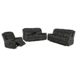 Lawrence Upholstered Reclining Sofa Set Charcoal by Coaster Furniture - Image 2