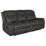 Lawrence Upholstered Reclining Sofa Set Charcoal by Coaster Furniture - Image 3