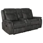 Lawrence Upholstered Reclining Sofa Set Charcoal by Coaster Furniture - Image 4