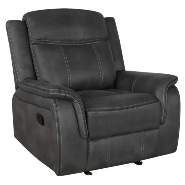 Lawrence Upholstered Reclining Sofa Set Charcoal by Coaster Furniture - Image 5