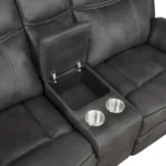 Lawrence Upholstered Reclining Sofa Set Charcoal by Coaster Furniture - Image 6