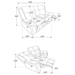Lawrence Upholstered Reclining Sofa Set Charcoal by Coaster Furniture - Image 9