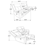 Lawrence Upholstered Reclining Sofa Set Charcoal by Coaster Furniture - Image 11