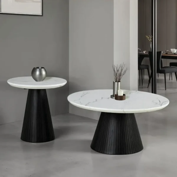 Sindal Black Round End Table by Furniture of America - Image 3