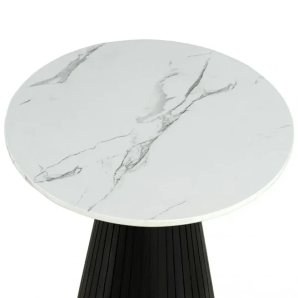 Sindal Black Round End Table by Furniture of America - Image 2