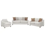 Christine Upholstered Sloped Arm Sofa Set Beige by Coaster Furniture - Image 2