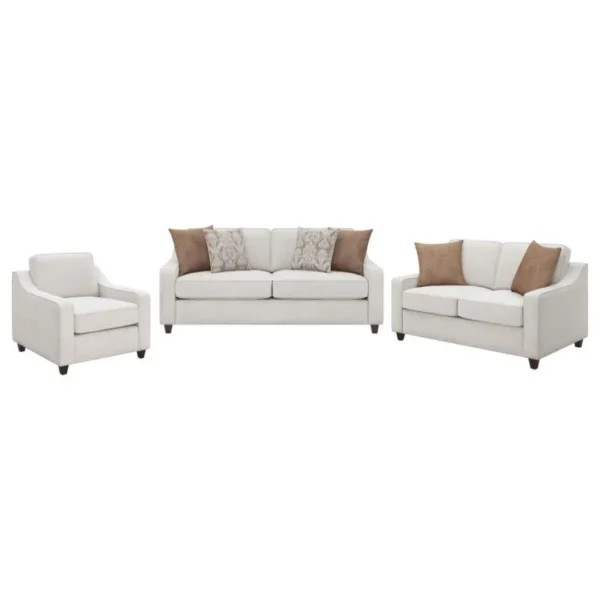 Christine Upholstered Sloped Arm Sofa Set Beige by Coaster Furniture - Image 2