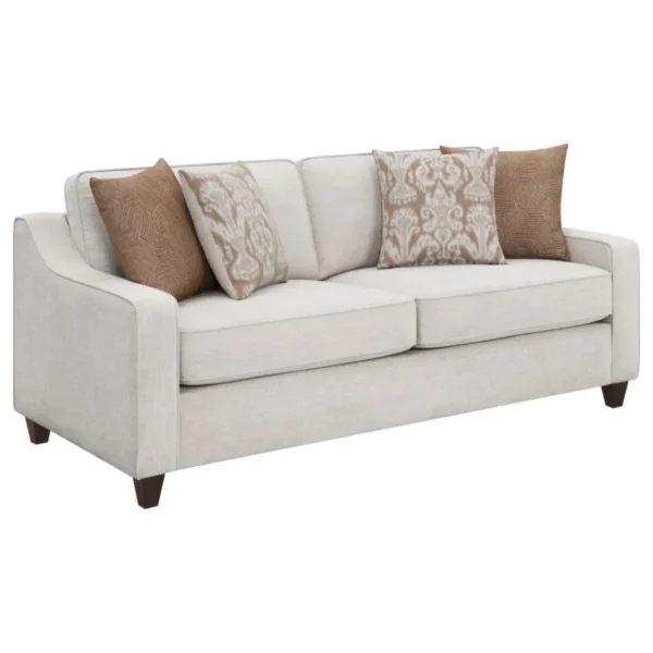 Christine Upholstered Sloped Arm Sofa Set Beige by Coaster Furniture - Image 3