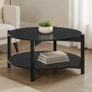 Hyde Wood Round Coffee Table by Furniture of America