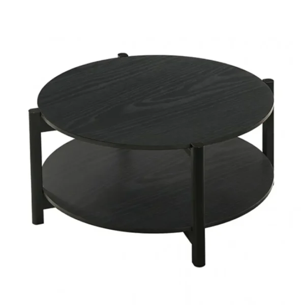 Hyde Wood Round Coffee Table by Furniture of America - Image 2