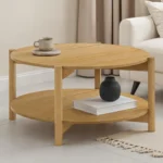 Hyde Wood Round Coffee Table by Furniture of America - Image 3