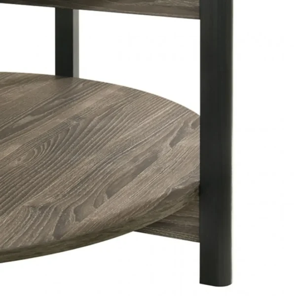 Hyde Wood Round Coffee Table by Furniture of America - Image 9