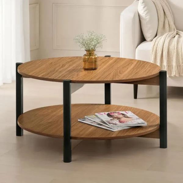 Hyde Wood Round Coffee Table by Furniture of America - Image 13