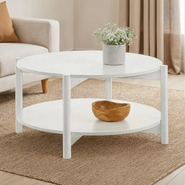 Hyde Wood Round Coffee Table by Furniture of America - Image 19