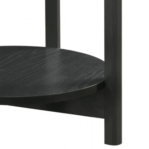 Hyde Wood Round End Table with Shelf by Furniture of America - Image 3