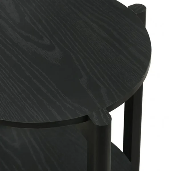 Hyde Wood Round End Table with Shelf by Furniture of America - Image 4
