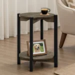 Hyde Wood Round End Table with Shelf by Furniture of America - Image 13