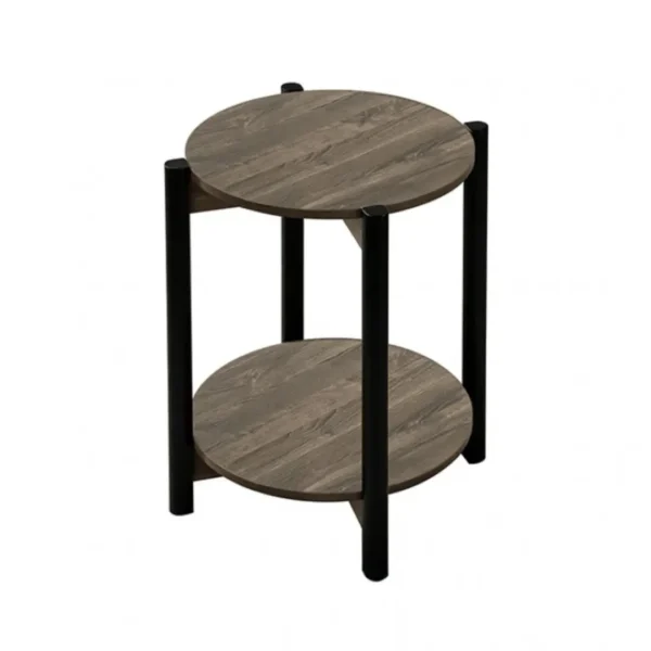 Hyde Wood Round End Table with Shelf by Furniture of America - Image 14