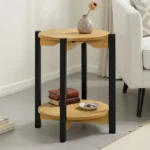 Hyde Wood Round End Table with Shelf by Furniture of America - Image 15