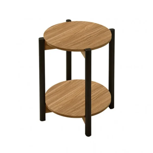 Hyde Wood Round End Table with Shelf by Furniture of America - Image 16