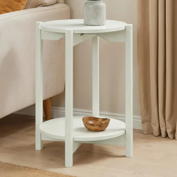 Hyde Wood Round End Table with Shelf by Furniture of America - Image 19