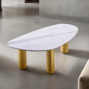 Northwich White Stone Coffee Table by Furniture of America